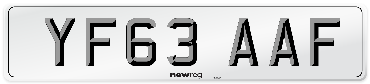 YF63 AAF Number Plate from New Reg